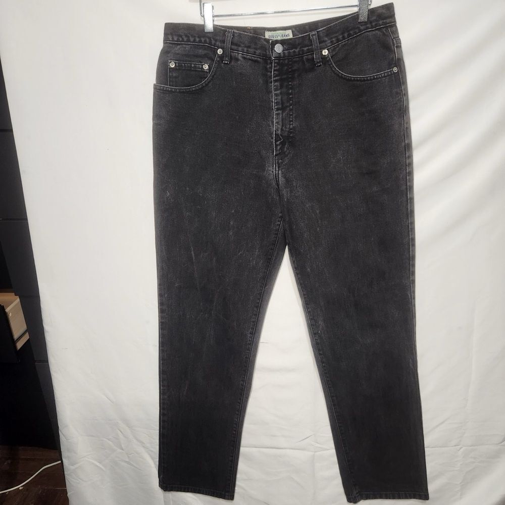Guess Men's Black Denim Jeans (Slim Straight Fit, Size 29x30, Excellent Conditi